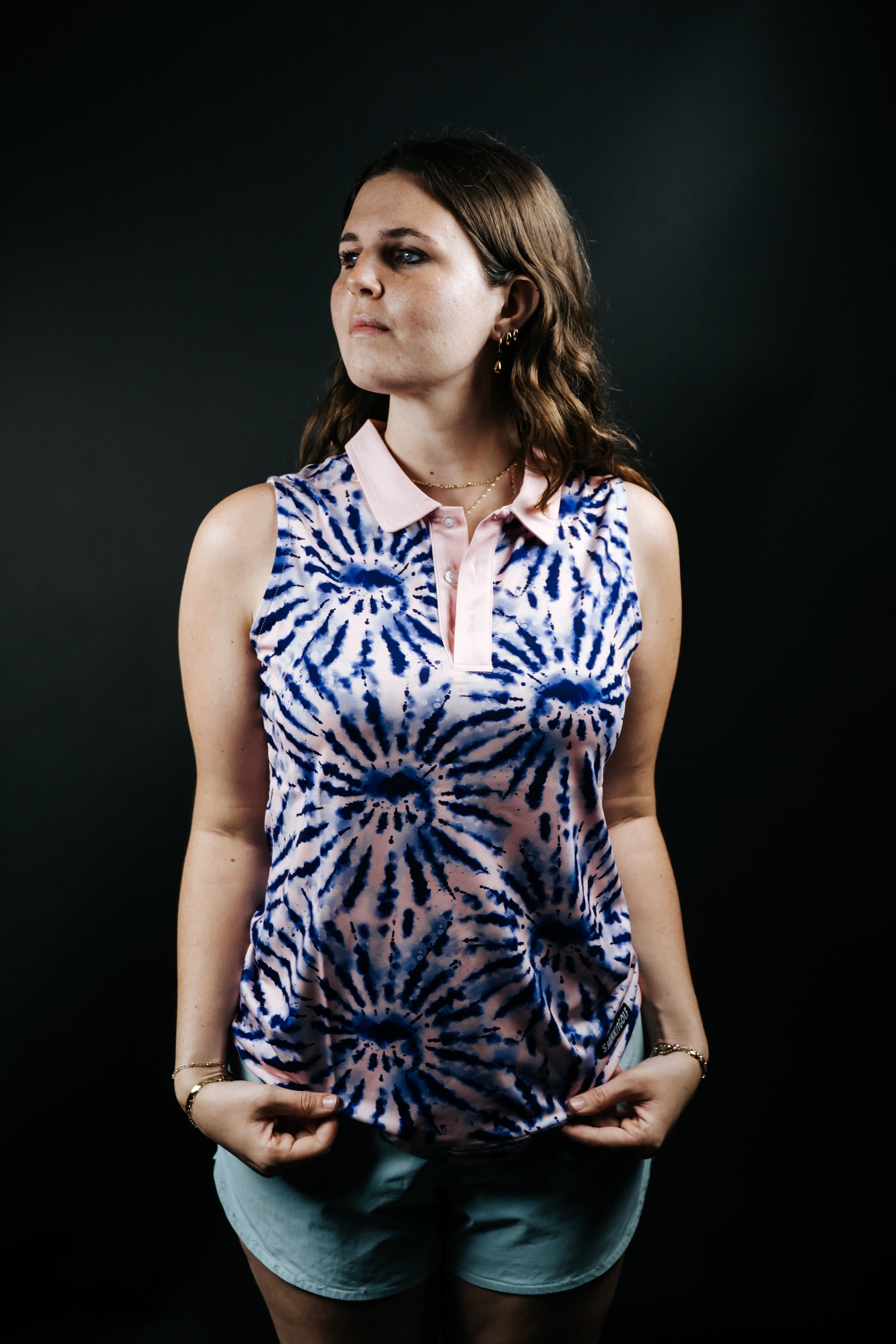 Womens Tie Dye Polo